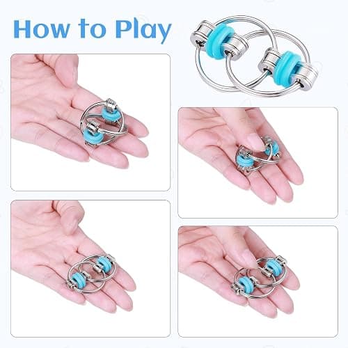 8Pcs Sensory Fidget Toys with Fidget Spinner,Spiky Sensory Finger Acupressure Rings Bike Chain Marble Mesh Fidgets Quiet Toys for Autism,Anxiety Toy Stocking Stuffers Gift for Boys Girls thumbnail 5