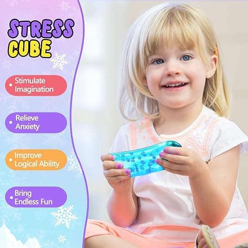 Squishy Fidget Toys Adults Stress Cube - Glow in The Dark Snowflakes Sensory Toys for Kids with Autism Stress Balls for Kids Teens Squeeze Squishy Toys Easter Basket Stuffers thumbnail 7