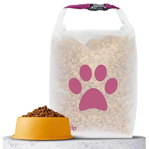 (re)zip Large Roll Top Pet Food Storage Bag 40-Cup, BPA-Free, Food-Grade, Pet-Safe, Freshness Seal for Camping, Travel & Daily Use, Machine Washable, Magenta - Magenta - 40 Cup