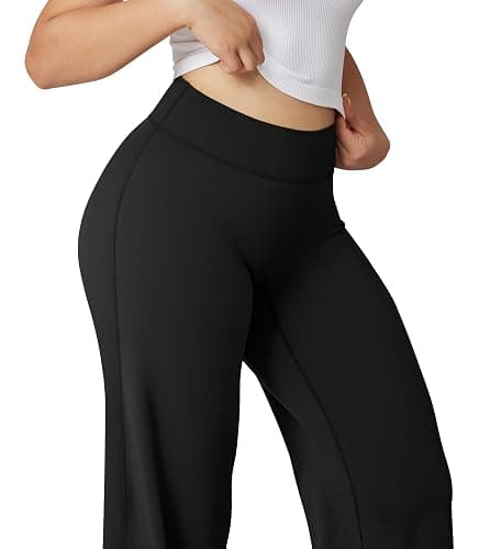 OQQ Women's Yoga Trousers Loose Stretchy High Waist Casual Straight Trousers Wide Leg Pants for Women thumbnail 6