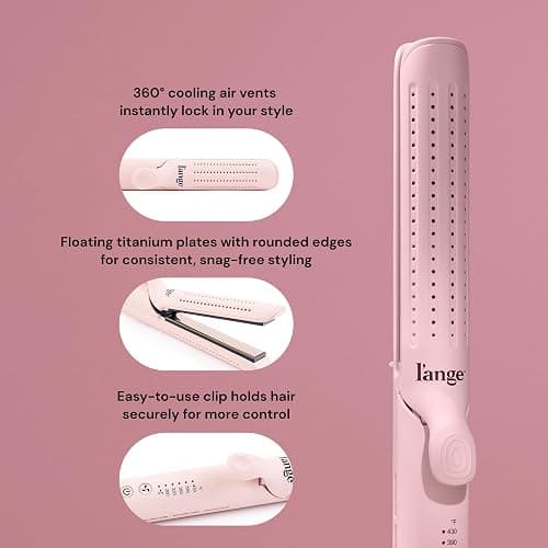 L'ANGE HAIR Le Duo Grande 360° Airflow Styler | 2-in-1 Curling Wand & Titanium Flat Iron Professional Hair Straightener and Curler with Cooling Air Vents to Lock in Style (Blush) thumbnail 7