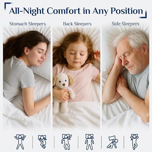 JOLLYVOGUE Pillows Queen Size Set of 2, Cooling and Firm Pillows with Oeko-Tex Certified Down Alternative Filling for Side, Back, and Stomach Sleepers, Hotel Collection thumbnail 6
