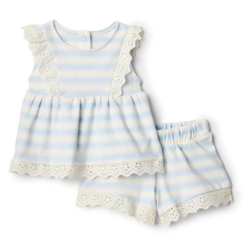 Amazon Essentials x Sofia Grainge Toddlers and Baby Girls' Eyelet Short & Top Set - Image 1