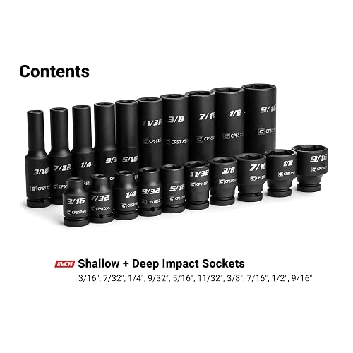 Capri Tools 1/4-Inch Drive Master Impact Socket Set (Shallow & Deep Set / 3/16-9/16 in.) thumbnail 7