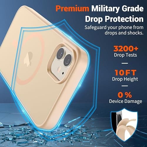SUPFINE Magnetic for iPhone 12 Case/iPhone 12 Pro Case (Compatible with MagSafe)(Military Grade Drop Protection) Slim Translucent Matte Shockproof with Anti-Fingerprint Phone Case,Sand Pink thumbnail 3