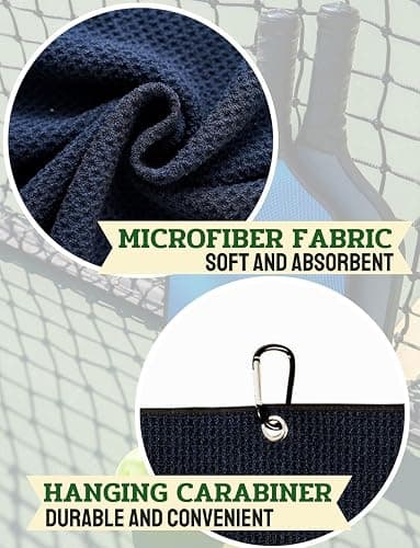 CybGene Embroidered Pickleball Towel, Funny Gift for Pickleball Lovers, 16"x 24" Microfiber Towel, Initial M thumbnail 6