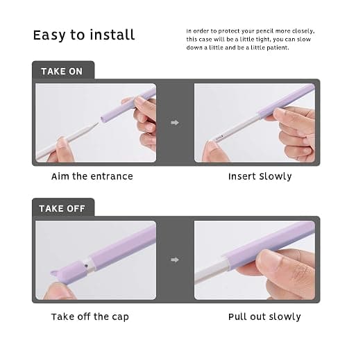 Cute Ear Case Silicone Skin Cover for Apple Pencil 2nd Generation, and Protective Nib Cover Accessories Compatible with iPad Pro 11 12.9 inch,Purple thumbnail 6