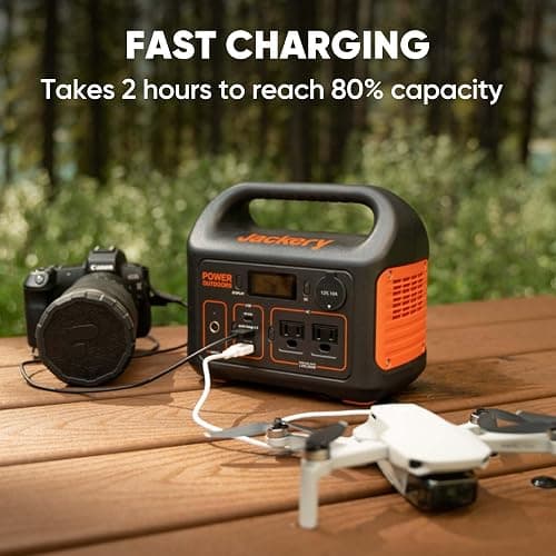 Jackery Solar Generator 300, 293Wh Backup Lithium Battery with 1XSolar Panel SolarSaga 100W, 110V/300W Pure Sine Wave AC Outlet for RV Outdoors Camping Travel Blackout thumbnail 5