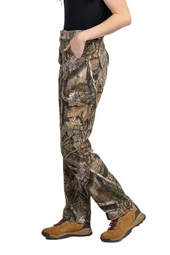 Realtree Women’s Camo Hunting Cargo Pants - Lightweight Cotton 6 Pockets Mid-Rise Slim Fit thumbnail 3