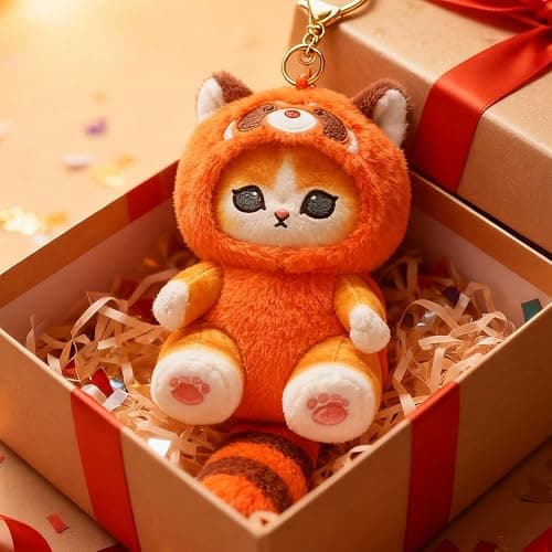 Lpydamo Plush Keychain, Cute Keychain Plush with Hook for Bag Purse Car Mirror, Kawaii Animal Keyring Decor for Women Girls thumbnail 6
