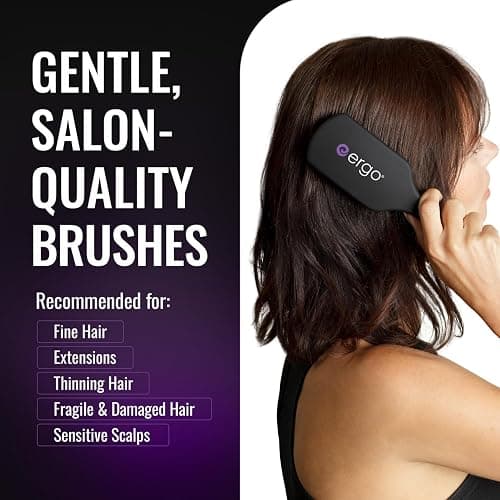ERGO Super Gentle Mini Paddle Brush for Blow Drying - Hair Brushes for Women with Thick or Thin Hair - Dual Hairbrush for Women - Detangler Hair Brush - Gently Detangles Curly or Wet Hair - ERG750 thumbnail 2