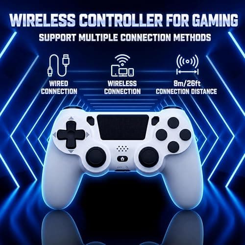 BJXOZ Wireless Controller for PS4 Controller, with USB-C Port | Dual Vibration, Speaker, Six-axis Gyroscope Sensor, Touchpad, 3.5mm Audio jack, Compatible with PS4/Slim/Pro/PC thumbnail 8