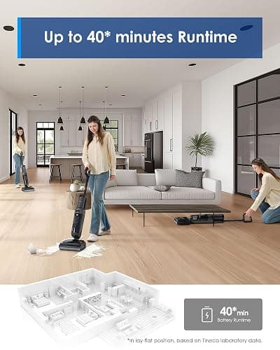 Tineco Floor ONE i6 Stretch Wet Dry Vacuum Cleaner, Vacuum & Mop All in One, 20kpa Powerful Suction, Up to 40 Minutes Runtime, 180° Lay-Flat, Anti-Tangle Design, Full-Path Self-Cleaning&185℉ Flashdry thumbnail 9
