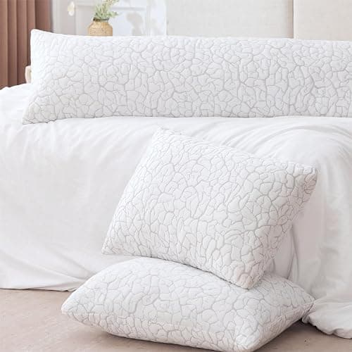 WGAKCED Cooling Pillows for Sleeping 2 Pack, Adjustable Shredded Memory Foam Pillows Queen Size Set of 2, Firm Bed Pillows for Side Back Stomach Hot Sleepers, Cold Pillow with Removable Washable Cover thumbnail 8