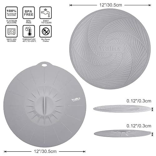 Walfos Silicone Microwave Mat & Lid Set, Heat Resistant Multi-Purpose Trivet Mat and Seal Lids, Non-Slip and BPA Free, Perfect for Oven and Hot Pan thumbnail 2
