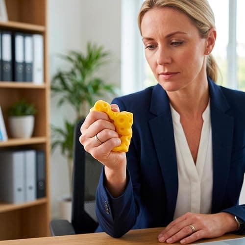2 Squeeze Cheese Stress Relief Set, Giant Cheese Squishy Sensory Tools for Office and Home Use, 5 cm Soft Squishy Cheese Collection for Desk Decor and Focus Enhancement thumbnail 6