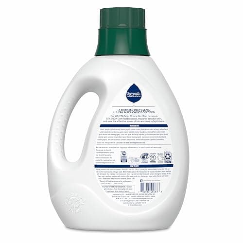 Seventh Generation Liquid Laundry Detergent, Free & Clear, 60 Loads, USDA Certified 97% Biobased, 90 Fl Oz thumbnail 2