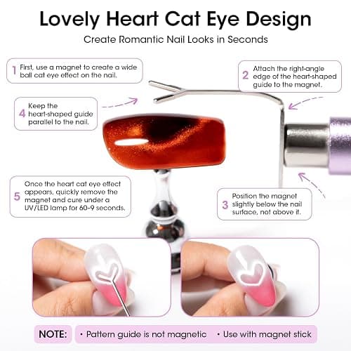 Gellen Cat Eye Magnet, Double-Ended Nail Magnet Tool Kit for Gel Polish | Complete Set with Dual Magnet Pen, Ball Magnets & Guide Plates to Create 3D Cat Eye Effects for DIY or Salon Nail Art. thumbnail 6