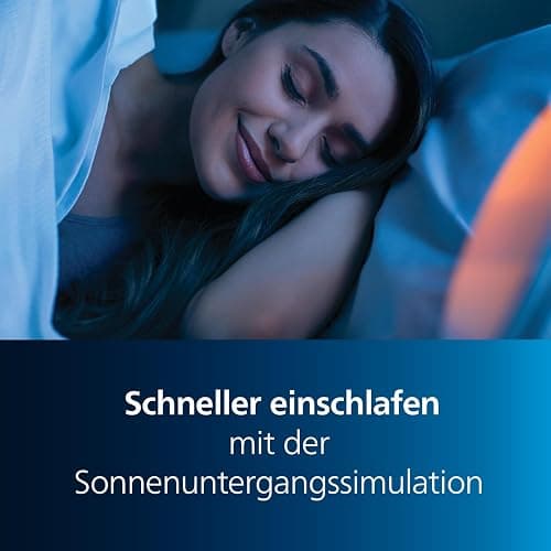 Philips SmartSleep Wake-up Light – Nachttischlampe & Wecker, Farbige Sonnenaufgangssimulation, 20 Helligkeitseinstellungen, 6 natürliche Wecktöne, Mitternacht-Lichtfunktion, Modell HF3521/01 thumbnail 4
