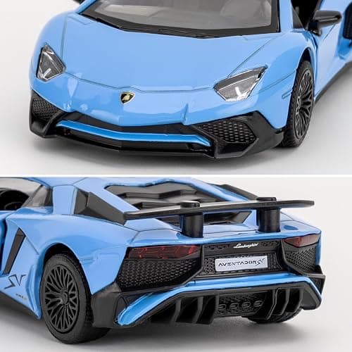 TGRCM-CZ 1/36 Scale Lamborghini Aventador LP700-4 Casting Car Model, Zinc Alloy Toy Car for Kids, Pull Back Vehicles Toy Car for Toddlers Kids Boys Girls Gift (Blue) thumbnail 6