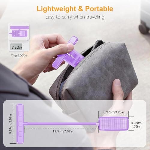 Gritin 19 LED Rechargeable Book Light for Reading in Bed with Memory Function- Eye Caring 3 Color Temperatures,Stepless Dimming Brightness,80 Hrs Runtime Clip on Light for Book Lovers-Purple thumbnail 8