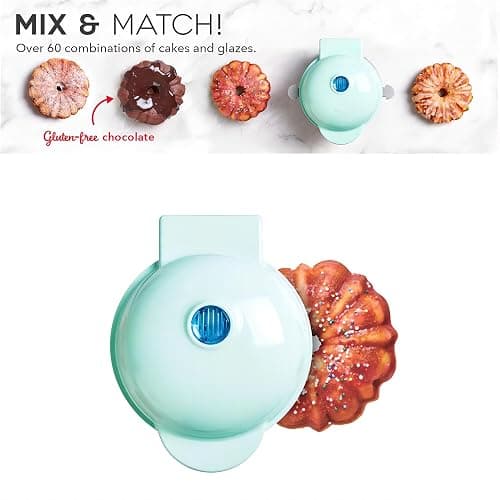 Cake Maker Lava Cake Maker Mini Donut Maker Waffle Maker Pancakes Maker Machine for Breakfast, Snacks, Desserts Non-stick Surface, Cake Machine, Double-sided Heating, Pink thumbnail 5
