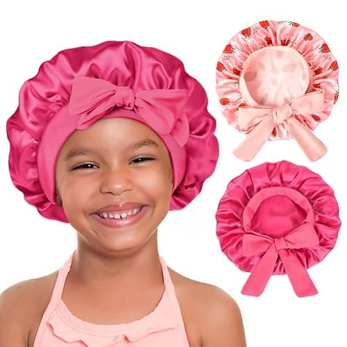 YANIBEST 2 PCS Baby Bonnet Silk Satin Bonnet for Kids Sleeping Cap Curly Natural Hair Silk Bonnets for Girls Boys Infant - Image 1