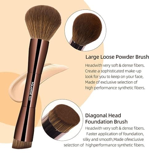 MAANGE 20 Pcs Makeup Brushes with Gift Box, Double-End Multi-functional Makeup Brushes for Blending Liquid Powder Concealer Cream Blush Buffe,Dark Brown thumbnail 6