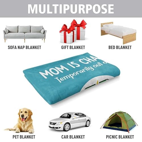 Craftique Funny Christmas Birthday Gifts for Mom- Mom is Charging Blanket- New Moms Gifts for Women, Super Soft Blanket Throw for Napping Travel, 80”×60” thumbnail 6