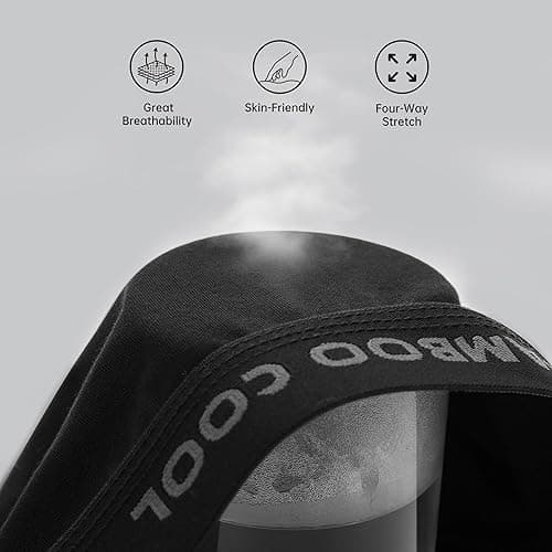 BAMBOO COOL Men's Ultra Breathable Underwear,No Riding Up Boxer Briefs with ComfortFlexible Waistband,Multipack - 02-black (4 Pack） - Medium thumbnail 5