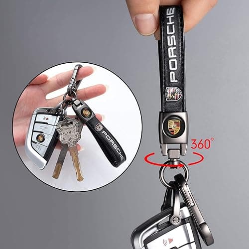 Qiuerte Car Keychain Keyring for Automobile,Car Key Lanyard for Women&Men,Leather Key Chain for KeyFob Holder Replacement thumbnail 3