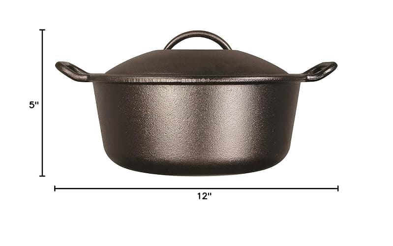 Lodge BOLD Exclusive 7 Quart Premium Pre-Seasoned Cast Iron Dutch Oven with Lid - Dual Handles - Use in the Oven, on the Stove, on the Grill or over the Campfire - Black thumbnail 3