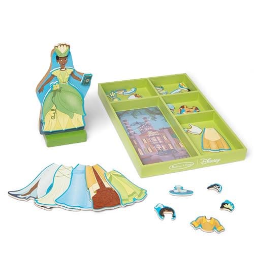 Melissa & Doug Disney Princess Tiana Magnetic Dress-Up Wooden Doll Pretend Play Set (30+ pcs) - FSC Certified - Image 1