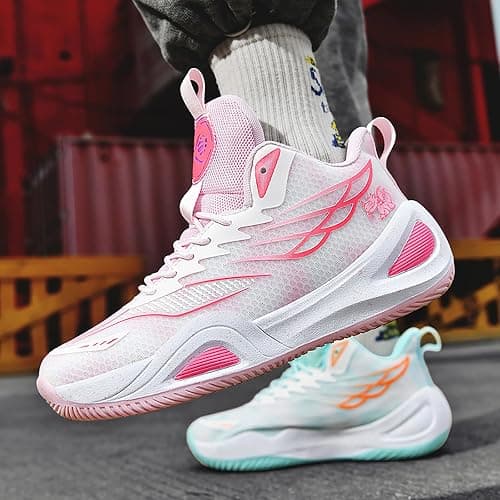 Hewcey High Top Boys Basketball Shoes Breathable Non Slip Outdoor Sneakers Comfortable Fashion Athletic Training Sport Shoes for Girls thumbnail 6