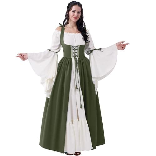 Spooktacular Creations Halloween Renaissance Costume Women, Renaissance Corset Dress, Plus Size Medieval Chemise for Cosplay thumbnail 8