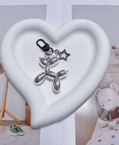 LAEKOU Star Balloon Dog Keychain for Women, Cute Y2K Key Chain Accessories, Aesthetic Charms for Bag Backpack thumbnail 4