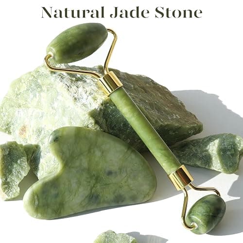 BAIMEI IcyMe Jade Face Roller & Gua Sha, Facial Beauty Skin Care Tools, Self Care Gift for Men Women, Massager for Face, Eyes, Neck, Relieve Fine Lines and Wrinkles - Green thumbnail 9
