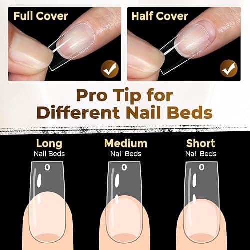 UNA GELLA Square Straight Nail Tips Medium 504PCS Pre-Etched French Style | 12 Sizes Full Cover Flexible Soft Gel, Suitable for Women Salon Use & Home DIY Press On Nail Extensions thumbnail 7