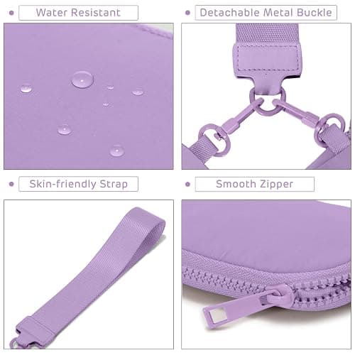 Viverte Mini Zip Around Wristlet Wallets for Women Small Portable Coin Purse Dual Pouch Keychain Wristlet Preppy Things Cute Stuff Gifts for Teen Girls (Lavender) thumbnail 6