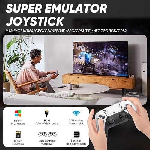 2026 Upgraded M15 Retro Game Stick, 4K HDMI Video Games Console with 40,000+ Built-in Classic Games, 14 Emulators, Plug & Play TV Game Stick with Dual 2.4G Wireless Controllers (128, GB) thumbnail 5