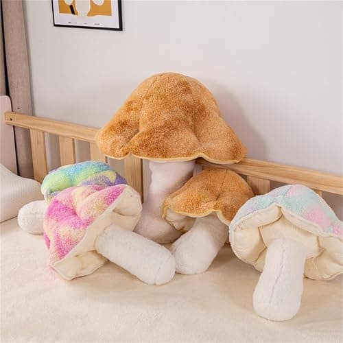 LICHENHAO Mushroom Pillow Floor Pillow Sofa Cushion Home Decoration Pillows Reading Pillow (Khaki, 32cm) thumbnail 7