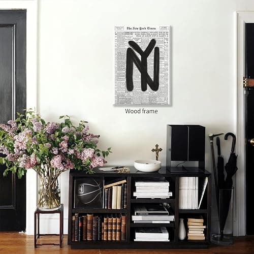 Black and White Newspaper Wall Art Vintage New York City Poster Trendy Minimalist Aesthetic Canvas Prints 12X16 inch Framed for Apartment Bedroom Wall Decor thumbnail 6