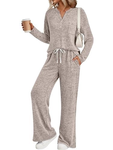LILLUSORY Womens 2 Piece Lounge Sets Winter Outfits 2025 Sweatsuit Matching Pjs Airport Vacation Travel Fall Pajamas Fashion - Image 1