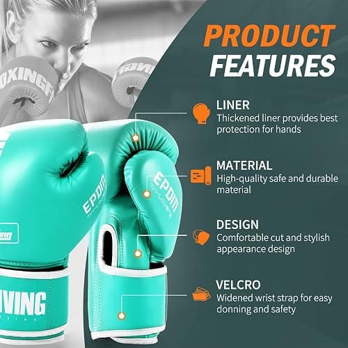 FIVING Boxing Gloves for Men and Women Suitable for Boxing Kickboxing Mixed Martial Arts Muay Thai MMA Heavy Bag Training thumbnail 2