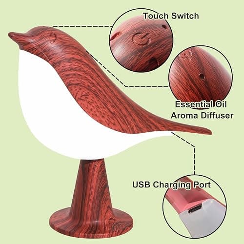 YM Dragon Bedside Lamps Bird Lamp Bird Decorations for The Home Small Lamps for Small Spaces Night Light for Kids ABS Plastic Cute Lamp for Bedroom, Living Room, Kitchen, Outdoor, Office Decor thumbnail 6