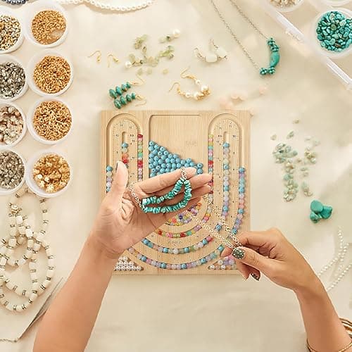 Petoysoso Bamboo Bead Board for Jewelry Making - Necklace and Bracelet Beading Board - Jewelry Making Supplies thumbnail 5