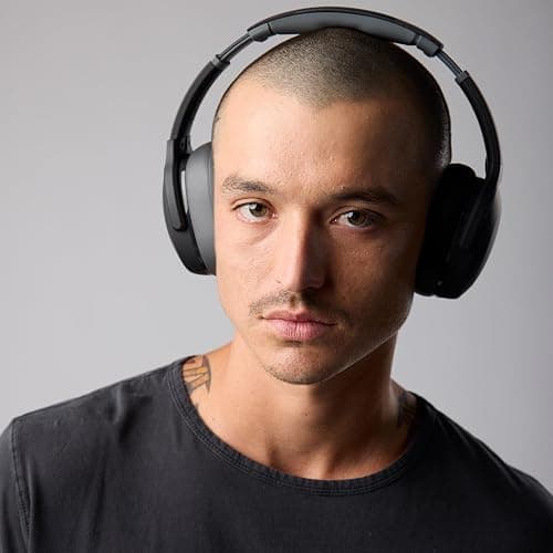 Skullcandy Crusher Evo Wireless Bluetooth Headphones with Multi-Sensory Bass, Noise Isolating Over-Ear Fit, Up to 40 Hours Battery, Microphone for iPhone Android - Asphalt thumbnail 5