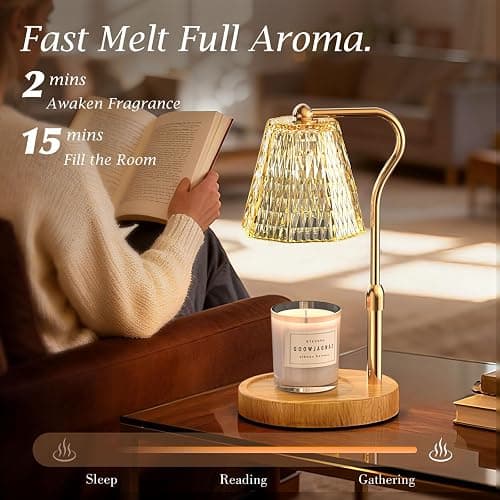 Candle Warmer Lamp with Timer Dimmable Gifts for Women, Adjustable Height Wax Warmer Lamp for Scented Candles, House Warming Gifts for New Home Modern Farmhouse Decor thumbnail 2
