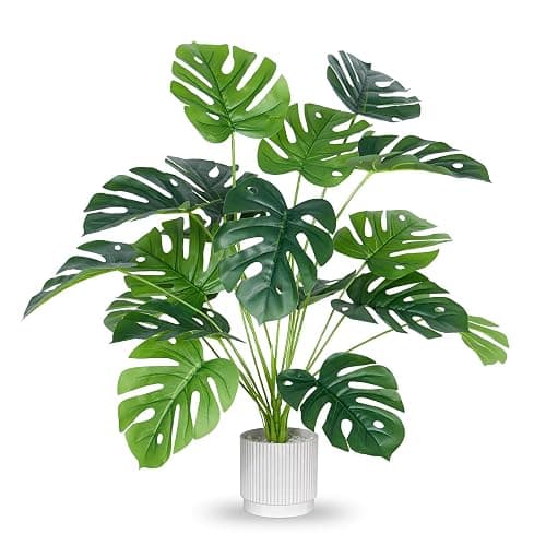ELTNEGSA 28" Fake Plants Large Artificial Plants Indoor Tall Faux Monstera Plant for Home Office Living Room Garden Decor - Image 1