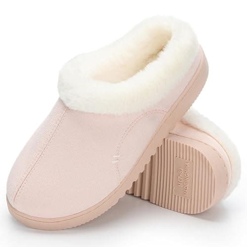 NineCiFun Women's Suede Memory Foam Slippers Plush Faux Fur Lining House Shoes with Non-Slip Sole for Indoor Outdoor Comfort thumbnail 6